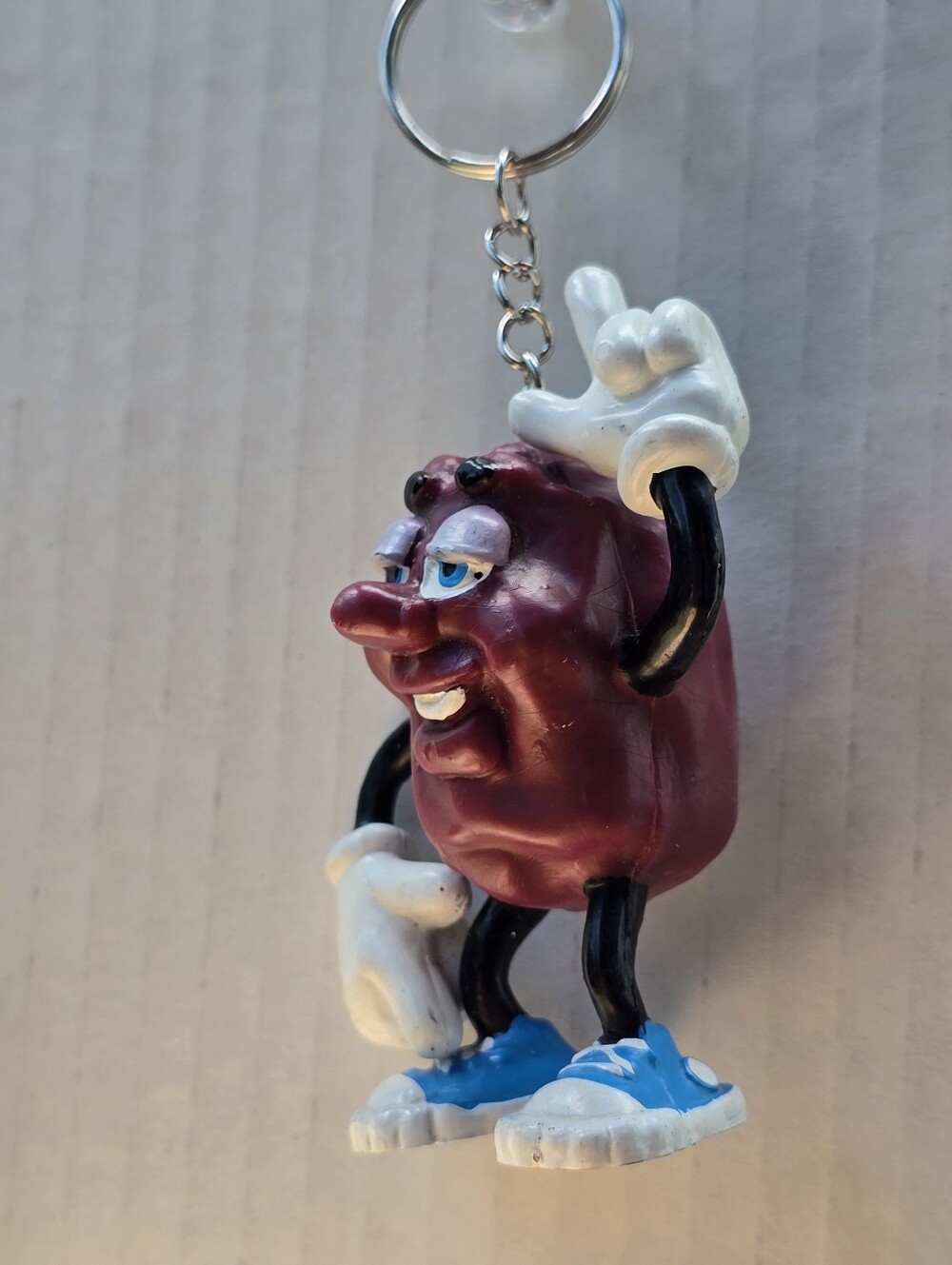 California Raisins Justin X. Grape Keychain Purse Charm Bag Charm Vtg 1987